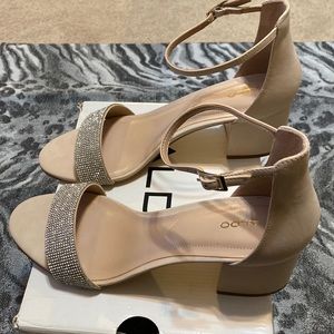Aldo Gladoniel Rose Rhinestone Ankle Sandals, Size 10, Worn Once, Box